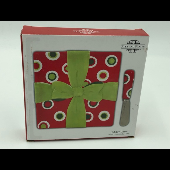 Fitz and Floyd Holiday Cheer Snack Plate Spreader - Picture 2 of 8